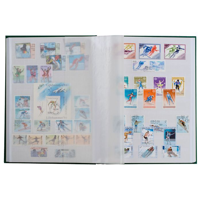 Basic stockbook, DIN A4, 64 white pages, unpadded cover, colour assorted