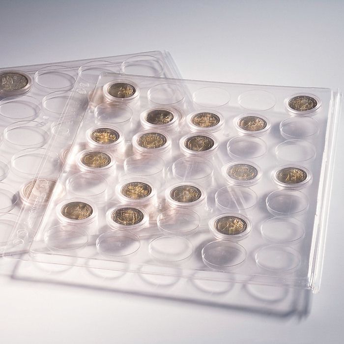 Encap Plastic sheets, clear pockets for 35 coins with a diameter between 26 and 27 mm