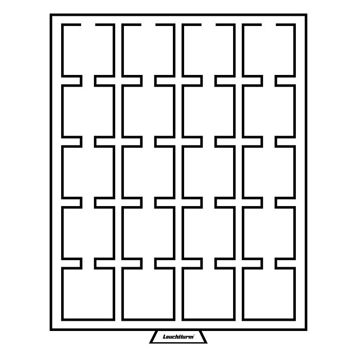 MB coin box for Quadrum 20 square Compartments, smoke-coloured with black insert