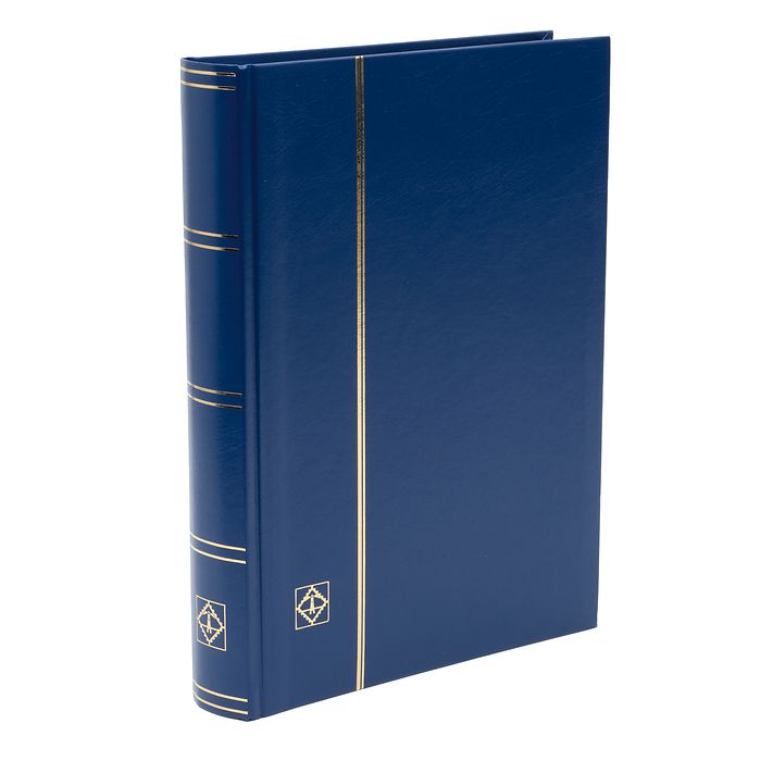 Basic stockbook, DIN A4, 64 black pages, unpadded cover, blue