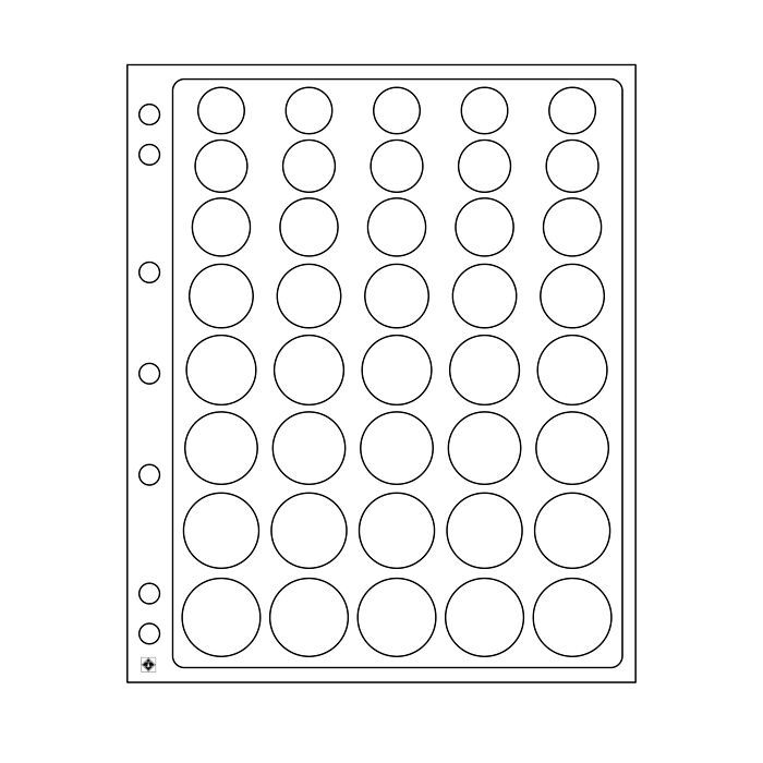 Encap plastic sheets, clear pockets for 5-Euro Sets in capsules