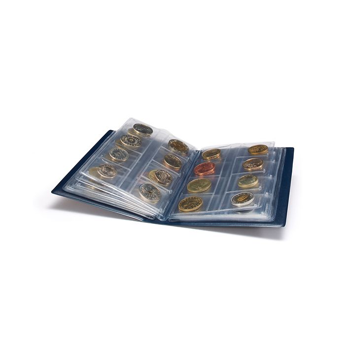 Route pocket album for 12 euro coin sets, blue