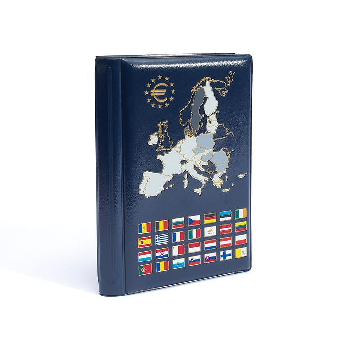 Route pocket album for 12 euro coin sets, blue