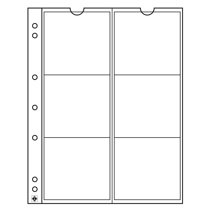 Numis coin sheets, 6 pockets up to 55 mm Ø, Pack of 5