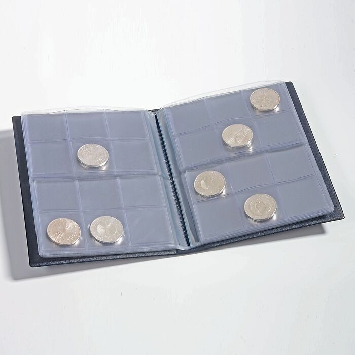 Route pocket album for 96 coins up to 33 mm diameter, blue