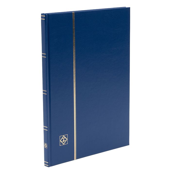 Basic stockbook, DIN A4, 16 black pages, unpadded cover, blue