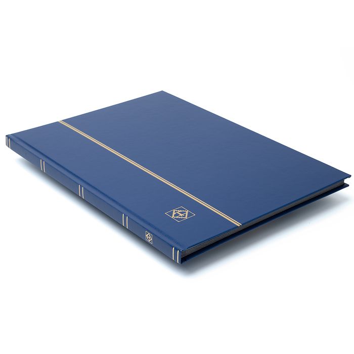 Basic stockbook, DIN A4, 16 black pages, unpadded cover, blue