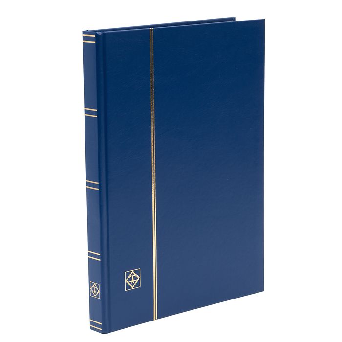 Basic stockbook, DIN A4, 32 black pages, unpadded cover, blue