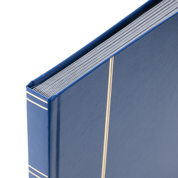 Basic stockbook, DIN A4, 32 black pages, unpadded cover, blue