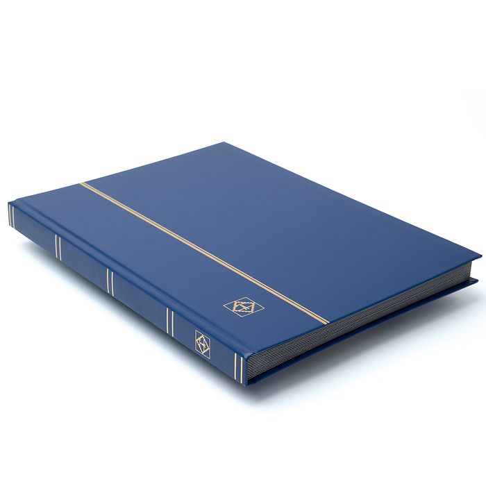 Basic stockbook, DIN A4, 32 black pages, unpadded cover, blue