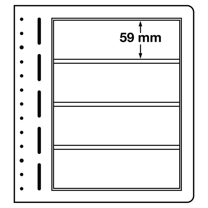 Lighthouse LB-bank sheets, 4-way division, 190x 59 mm