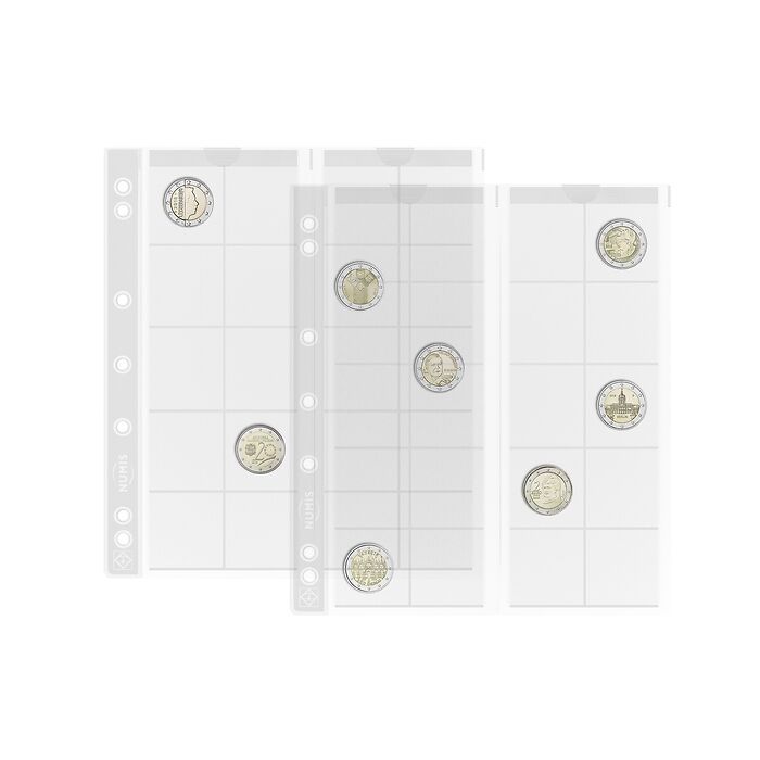 Numis coin sheets, 20 pockets  up to 34 mm Ø, Pack of 5