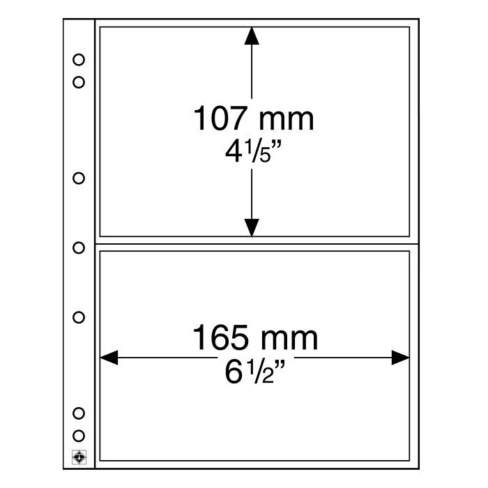 Numis coin sheets, 2 pockets for banknotes and postcards