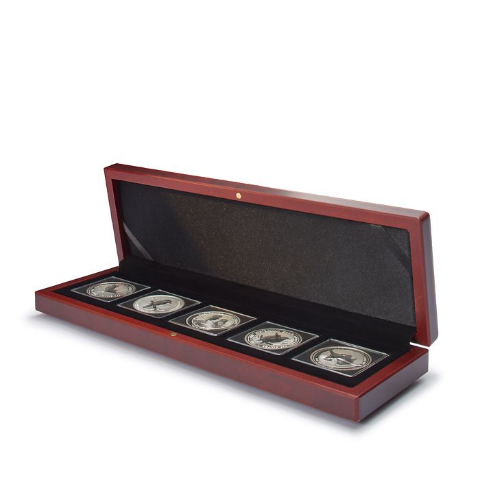 Volterra coin case for 5 Quadrum coin capsules