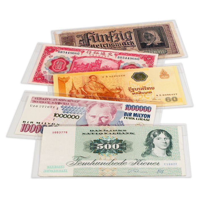 Basic 170 banknote sleeves, pack of 50