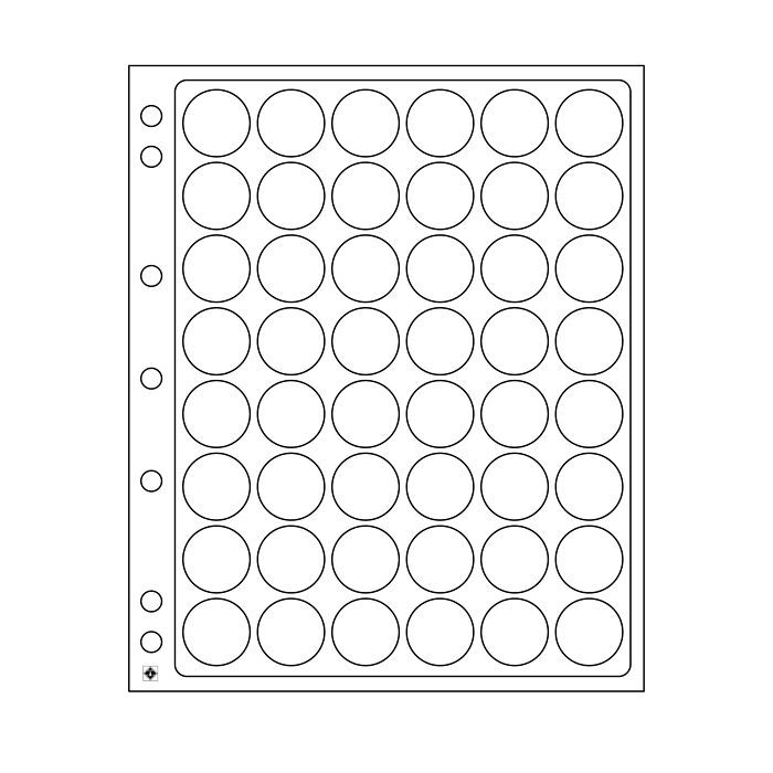 Encap Plastic sheets, clear pockets for 48 coins with a diameter between 23,5 and 26 mm