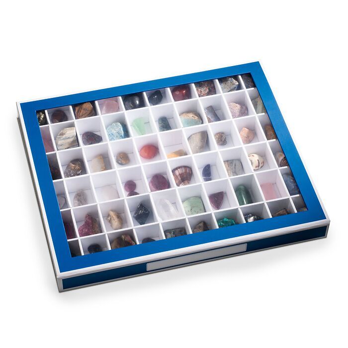 Showroom collector's box with 60 compartments, blue