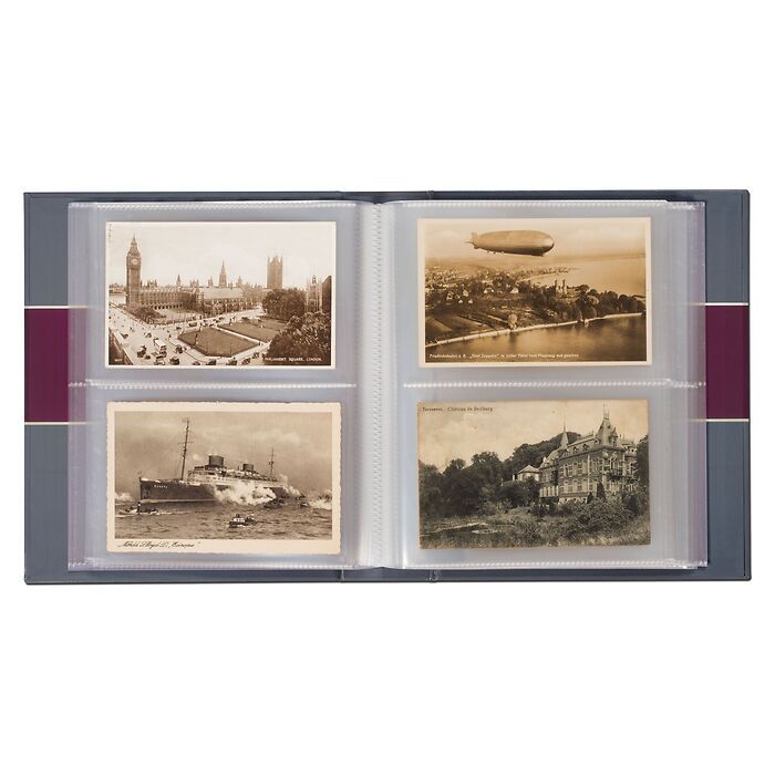 Album for 200 historical postcards, incl. 50 hardbound transparent sleeves