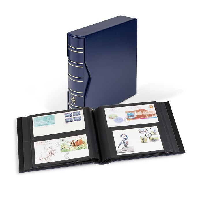 Album for 200 FDCs or letters  DIN long, incl. slipcase, blue