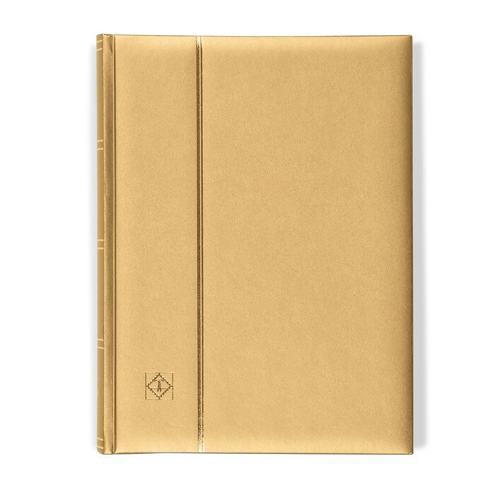 Comfort stockbook, A4, 64 black pages, padded cover, gold