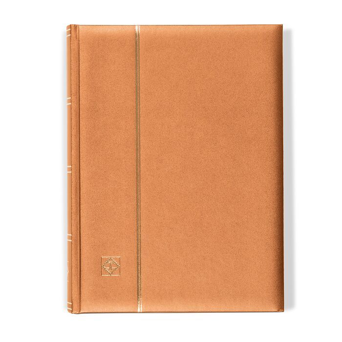 Comfort stockbook, A4, 64 black pages, padded cover, bronze