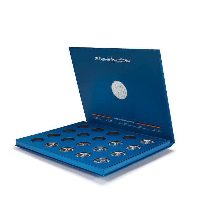 Lucca presentation case for 20 German €20 commemorative coins in capsules