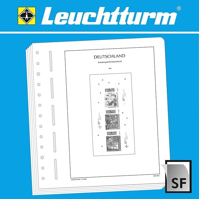 Lighthouse Illustrated album pages with stamp mounts Germany booklet sheets 2018-2023