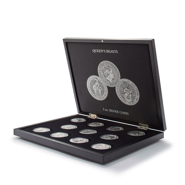 Volterra Uno - Presentation case for 11 ‘Queen's Beasts’ silver coins in capsules