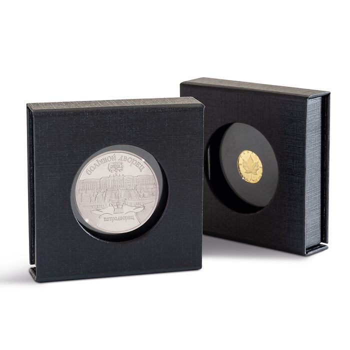 Airbox View coin case with stand-up function for one Quadrum capsule, black