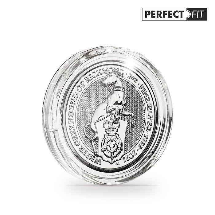 Ultra Perfect Fit coin capsules for 2 oz. Queen's Beasts Silver (38,61 mm), pack of 10