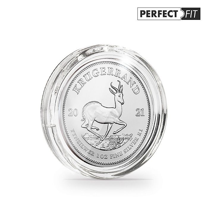 Ultra Perfect Fit coin capsules for 1 oz. Silver 39 mm(e.g.Krugerrand, Britannia), pack 10