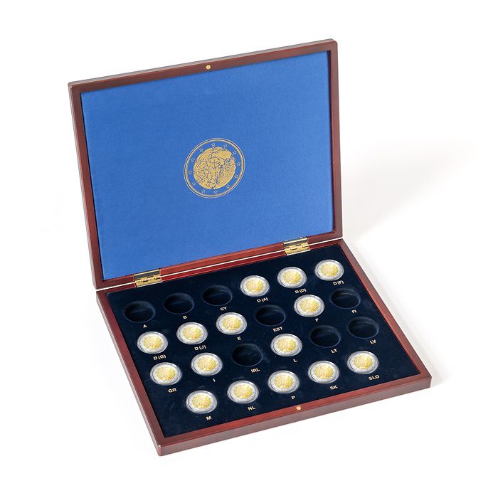 Volterra Uno - Presentation case for 23 x 2 Euro coins 2022  ‘Erasmus’ in capsules