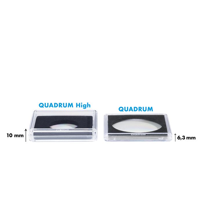 Square coin capsules QUADRUM High,inner diameter 11 mm per 50