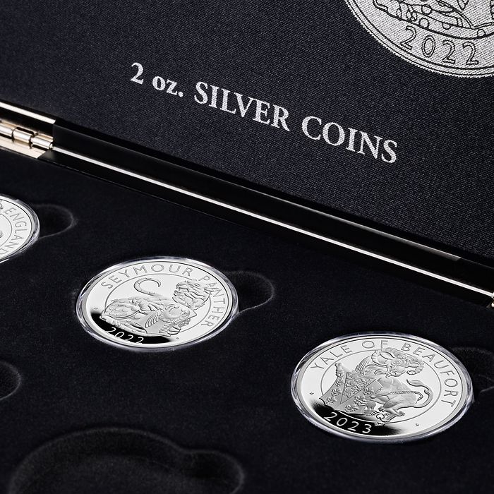 Volterra Uno - Presentation case for 10 silver coins ‘Tudor  Beasts’ in capsules