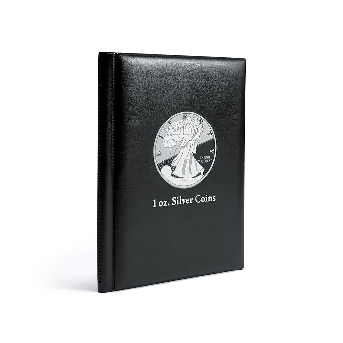 Route pocket album for 48 silver coins up to 41mm diameter,  black