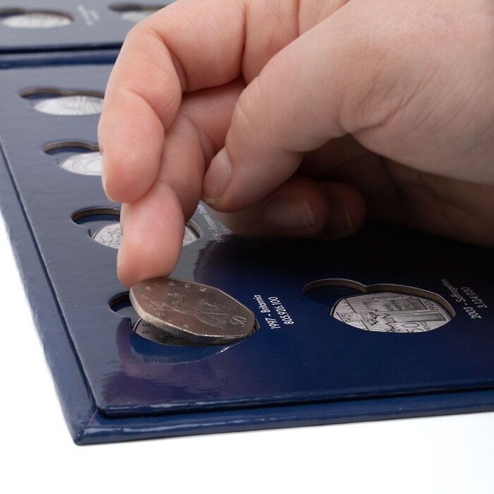 Presso coin album for 50 pence for circulating coins since 1998