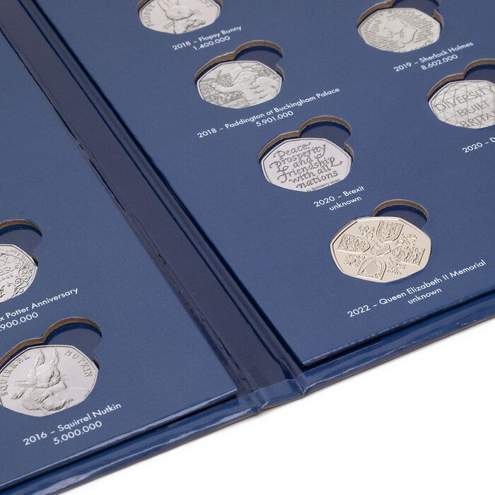 Presso coin album for 50 pence for circulating coins since 1998