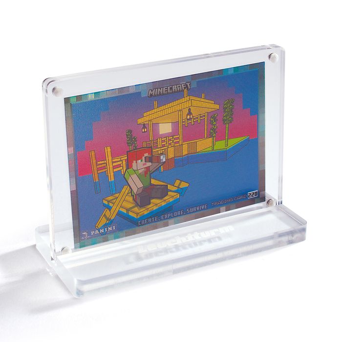 Spectator card display stand with magnetic closure