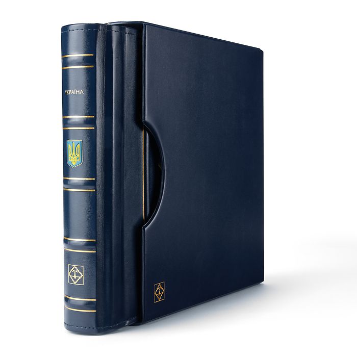 Turn-bar binder Perfect DP, classic design, 'UKRAJINA' , incl. slipcase, blue