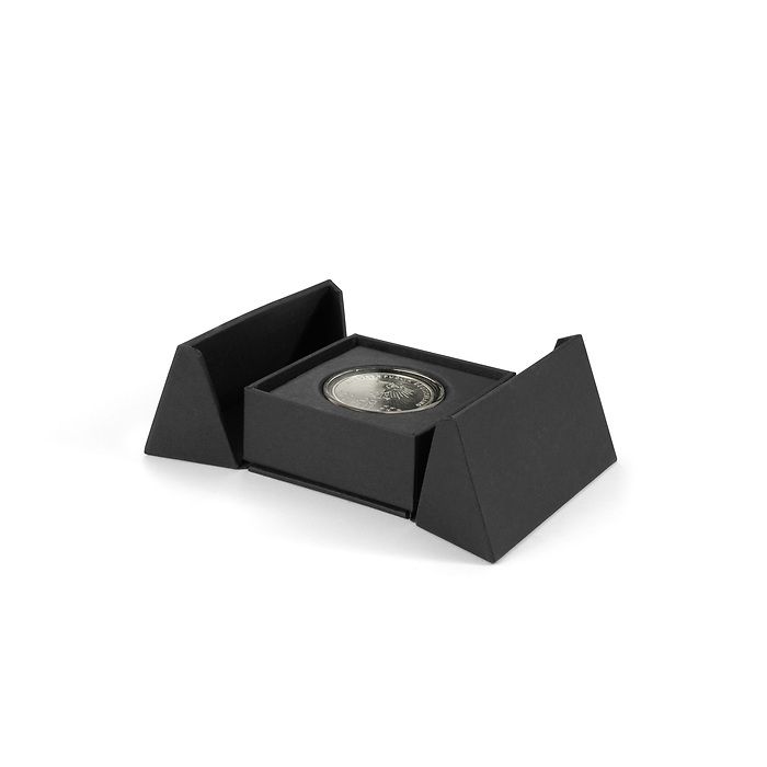 Porta coin case for a round coin capsule 33 mm, black