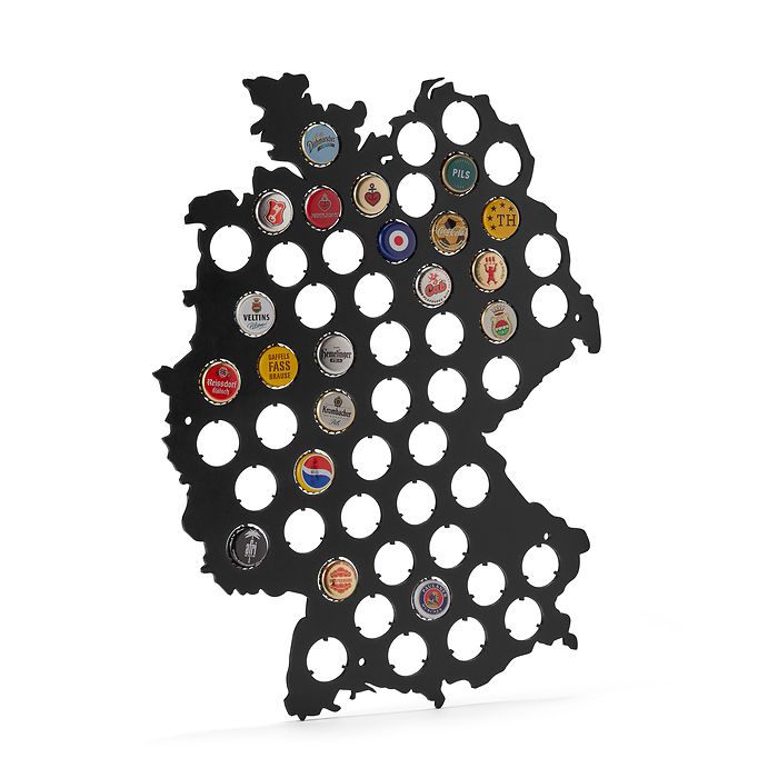 Prost bottle cap map Germany, wall hanging for 54 bottle caps