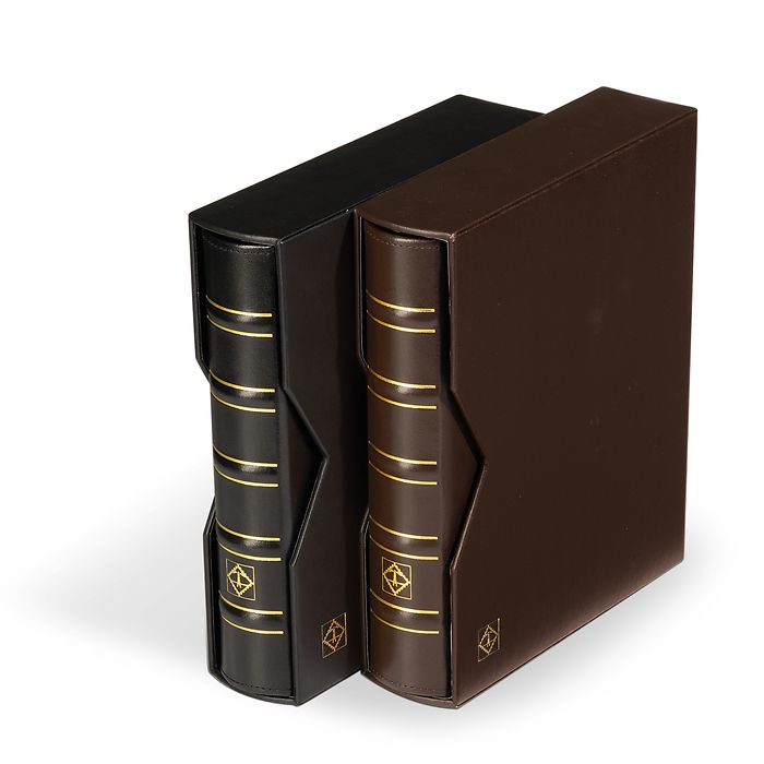 Leather Binder Optima, in classic design, leatherette slipcase